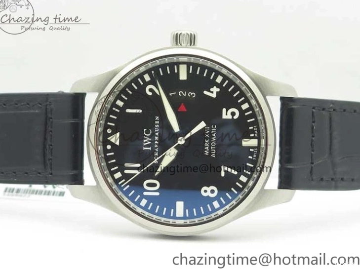 MIROTIME 0718 Supportive Mark XVII IW326501 MKS 1:1 Best Edition Black Dial On Black Leather Strap MIYOTA 9015 V 7208